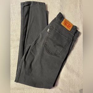 Levi's 502 Mens 31x32 Regular Taper Leg Jeans Slim Fit Gray Stretch Denim